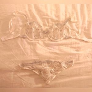 New Ivory Lace Unlined Demi Bra Truly You - Marks + Spencer free S thong Set 32D